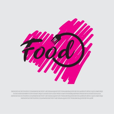 Yemek Logosu. Yemek ikonu. Organik gıdanın sembolü. yaratıcı restoran sembolleri, afiş unsurları, vektör illüstrasyon unsurları