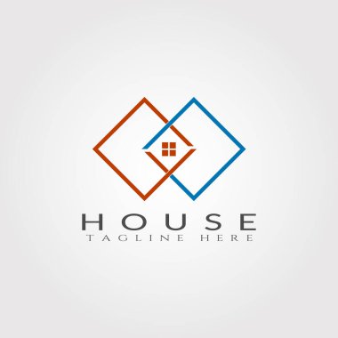 Ev simgesi şablonu, ev yaratıcı vektör logosu tasarımı, mimari, yapı ve inşaat, illüstrasyon elementi