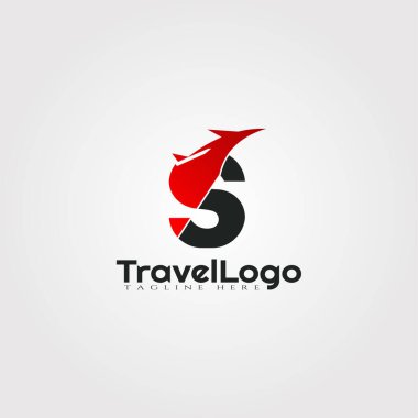 S harfli seyahat aracı vektör logosu tasarımı
