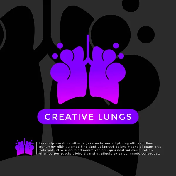 Simple Design Human Lung Icon Lung Logo — Stock Vector