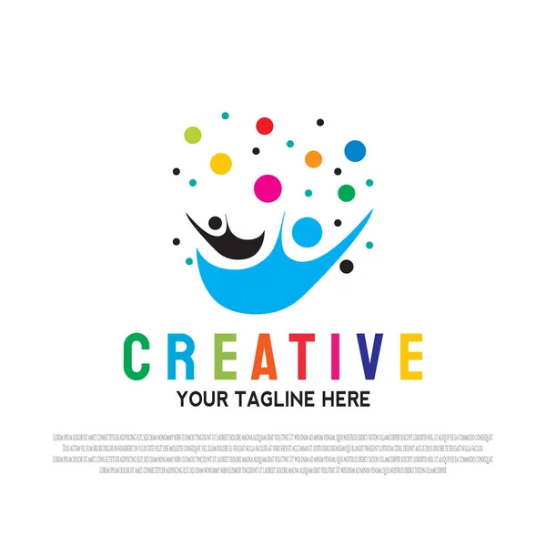 Gente Creativa Logo Ideas Diseño Con Concepto Personas Abstractas Los — Archivo Imágenes Vectoriales