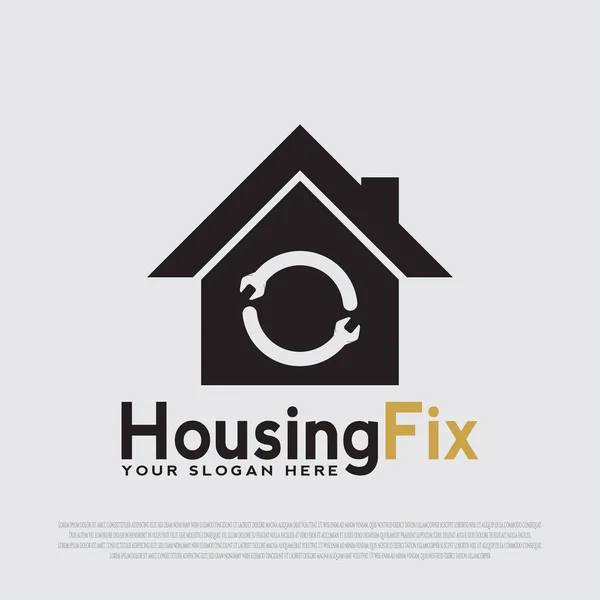 Huisvestingslogo Home Vector Logo Ontwerp Architectuur Bouw Bouw Huisreparaties Illustratie — Stockvector