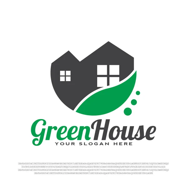 Greenhouse Logo Housing Sign House Symbol Housing Business Cards Property — Stock Vector