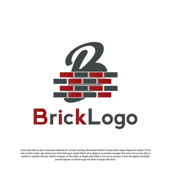 Design Vetor Logotipo Tijolo Moderno — Vetor de Stock