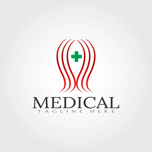 Design Logotipo Cuidados Médicos — Vetor de Stock