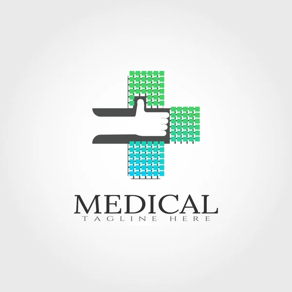 Design Logotipo Cuidados Médicos — Vetor de Stock