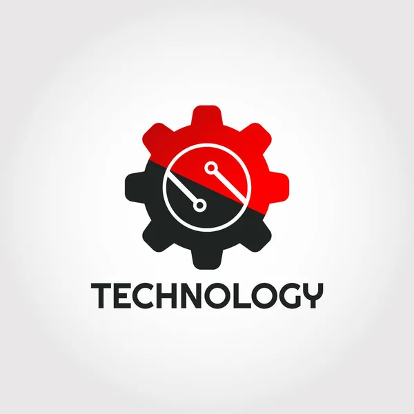 Projekt Logo Technologii Przekładnia Litera Element Ilustracji — Wektor stockowy