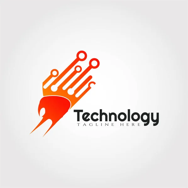 Teknoloji Logosu Tasarımı Illüstrasyon Ögesi — Stok Vektör
