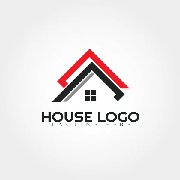 房屋标志设计模板 家庭图标 建筑和施工 插图元素向量 — 图库矢量图片