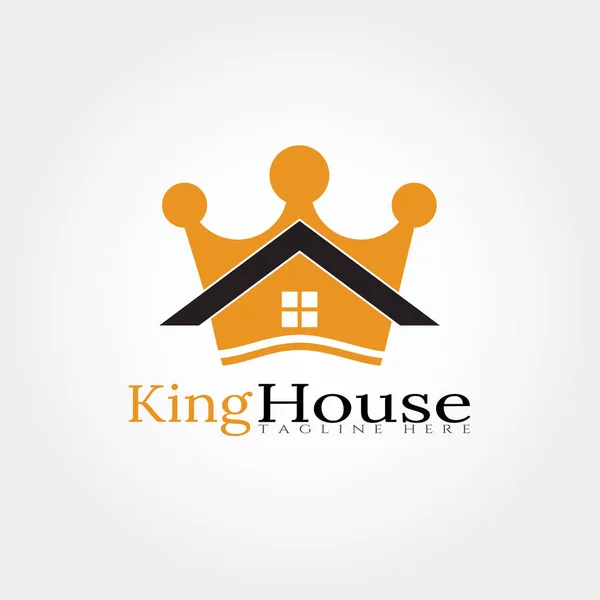 Modelo Design Logotipo King House Elemento Ilustração Vetor — Vetor de Stock