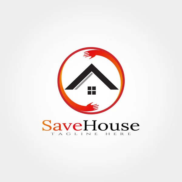 House Logo Tasarım Şablonu Illüstrasyon Ögesi Vektörünü Kaydet — Stok Vektör