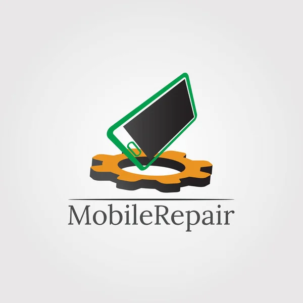 Mobile Reparatur Logo Design Technologie Symbol Illustrationselement Vektor — Stockvektor