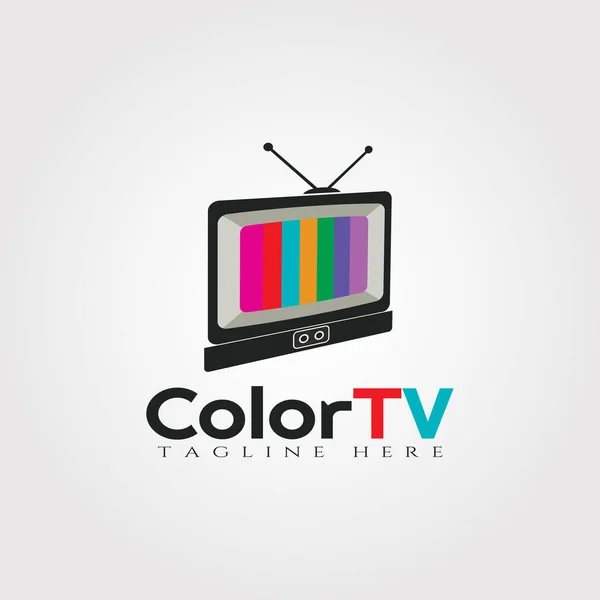 Cor Projeto Logotipo Vetor Televisão Ícone Tecnologia —  Vetores de Stock