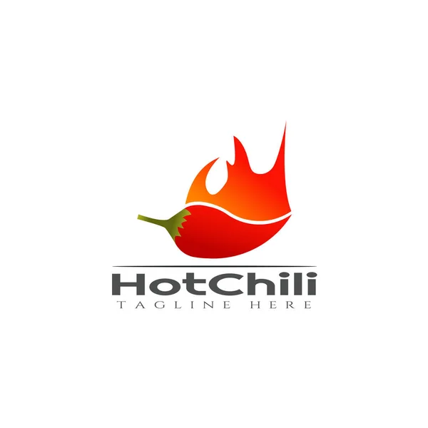 Chili Vector Logo Ontwerp Warm Kruidig Voedsel Pictogram — Stockvector