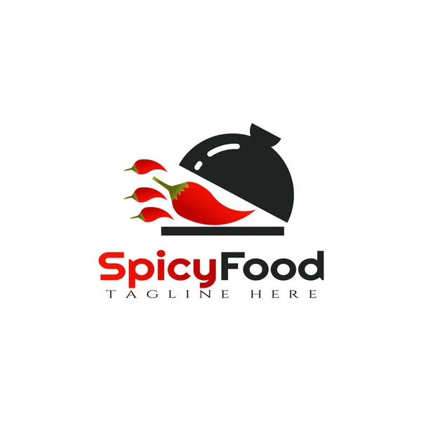 Chili Vector Logo Ontwerp Warm Kruidig Voedsel Pictogram — Stockvector