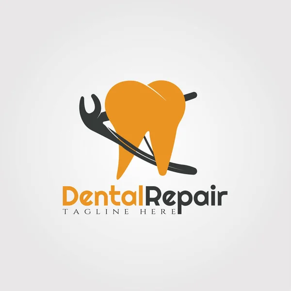歯科修復ベクトルのロゴデザイン 人間の歯のアイコン — ストックベクタ
