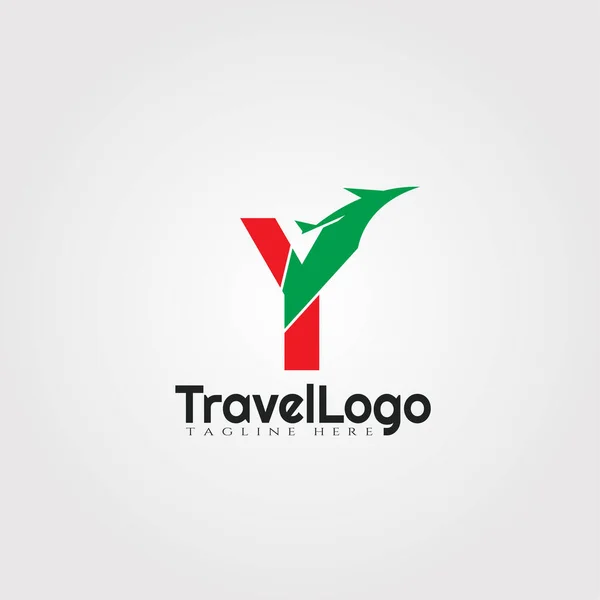 Logo Vectoriel Agence Voyage Avec Initiales Lettre — Image vectorielle