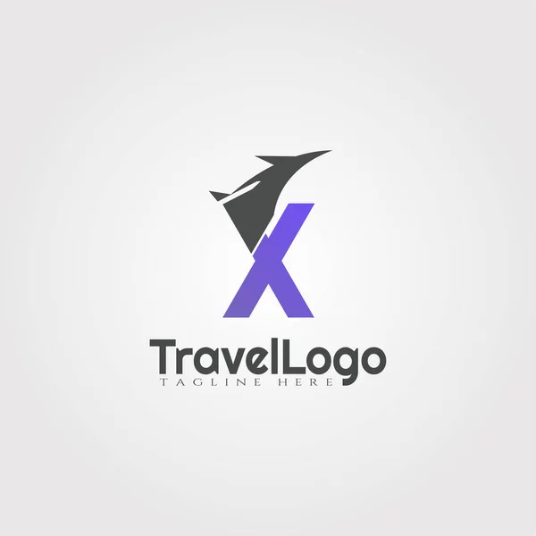 Travel Agent Vector Logo Design Initials Letter — Stock Vector
