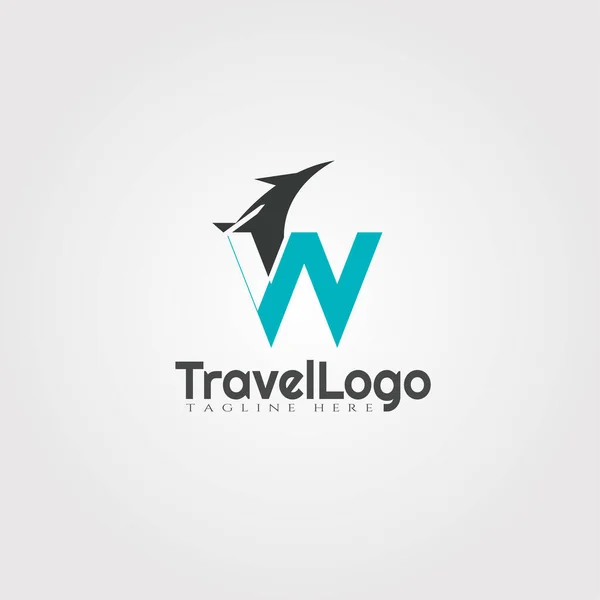 Logo Vectoriel Agence Voyage Avec Initiales Lettre — Image vectorielle