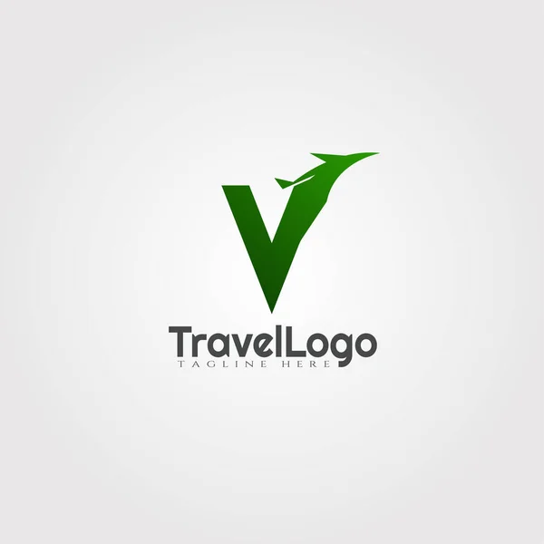 Diseño Del Logotipo Del Vector Del Agente Viajes Con Iniciales — Vector de stock