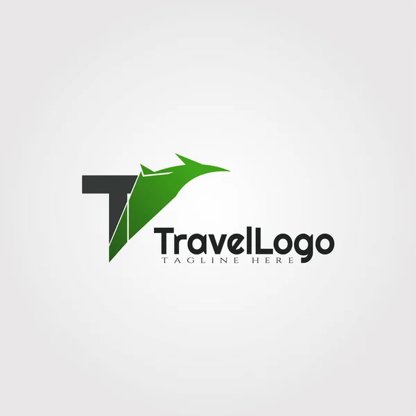 Diseño Del Logotipo Del Vector Agente Viajes Con Iniciales Letra — Archivo Imágenes Vectoriales