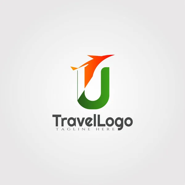 Diseño Del Logotipo Del Vector Del Agente Viajes Con Iniciales — Archivo Imágenes Vectoriales