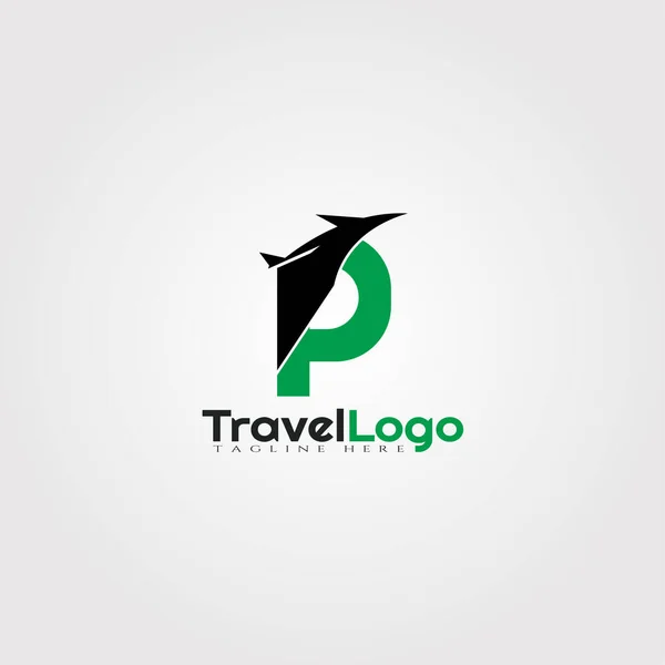 Design Logotipo Vetor Agente Viagens Com Iniciais Letter —  Vetores de Stock