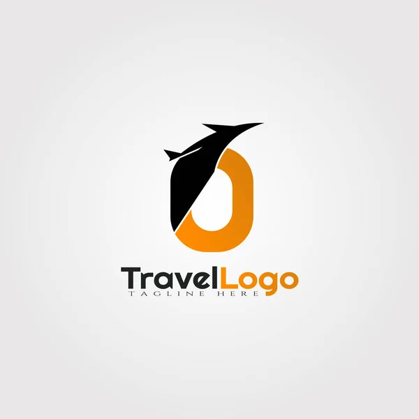 Logo Vettoriale Dell Agente Viaggio Con Iniziali Lettera — Vettoriale Stock