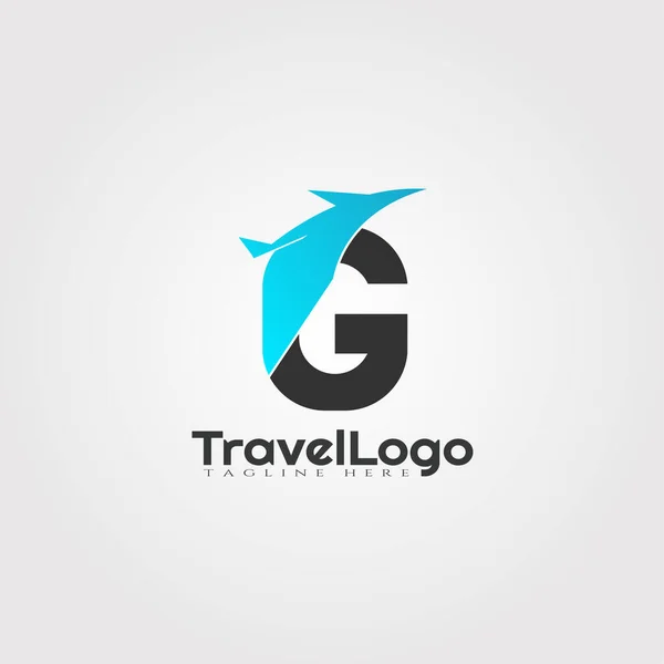 Travel Agent Vector Logo Design Initials Letter — Stock Vector