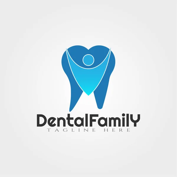 Векторный Дизайн Логотипа Человеческого Зуба Защита Зубов Стоматологическое Изображение Элемент — стоковый вектор