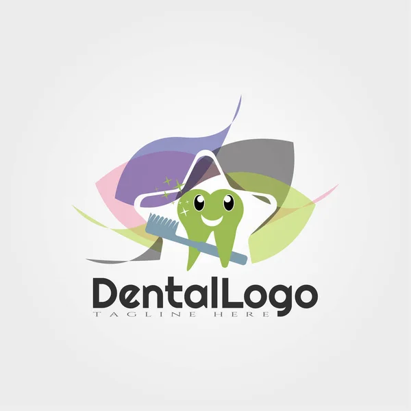 Projeto Vetorial Logotipo Dente Humano Proteção Dente Imagem Dentária Elemento —  Vetores de Stock