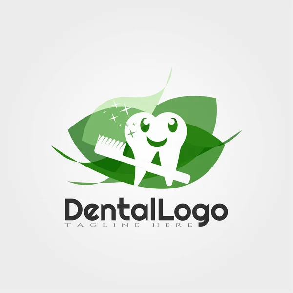 Vektorový Design Loga Lidského Zubu Ochrana Zubů Zubní Obraz Ilustrační — Stockový vektor