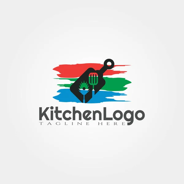Kitchen Tool Vector Logo Design Food Icon — Stock Vector