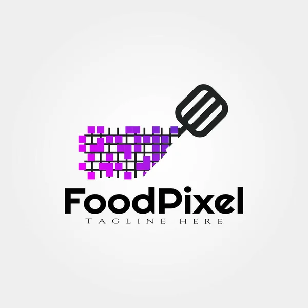 Food Pixel Vector Logo Ontwerp Voedsel Pictogram — Stockvector