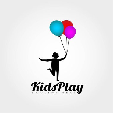 Çocuklar vektör logosu tasarımı oynuyorlar