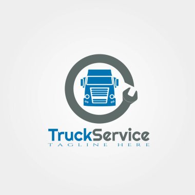 Kamyon logo şablonu, kamyon simgesi tasarımı, illüstrasyon ögesi - vektör