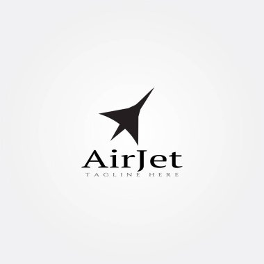 Jet düzlemi simge şablonu, yaratıcı vektör logosu tasarımı, illüstrasyon ögesi