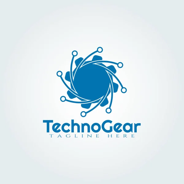 Diseño Del Logotipo Del Vector Del Engranaje Icono Tecnología — Archivo Imágenes Vectoriales