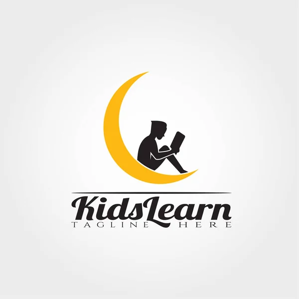 Enfant Apprentissage Modèle Logo Enfants Conception Icône Apprentissage — Image vectorielle