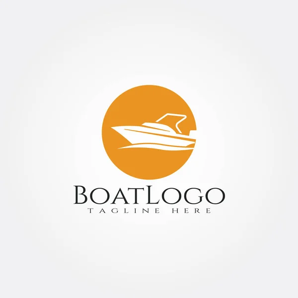 Modelo Logotipo Barco Projeto Ícone Navio Elemento Ilustração Vetor —  Vetores de Stock