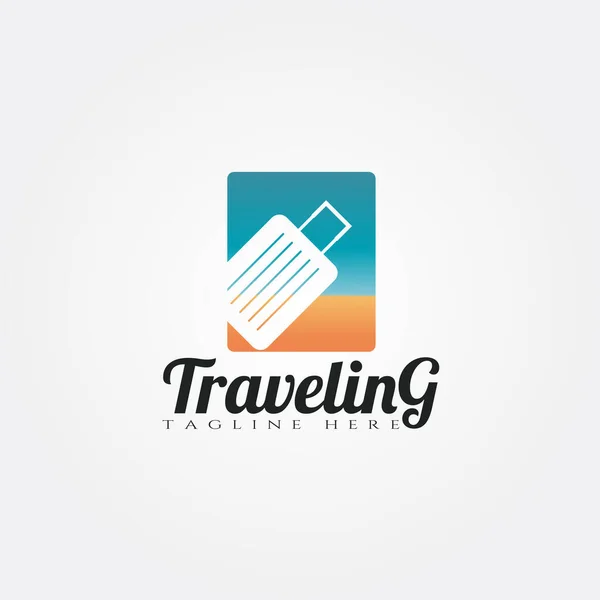 旅行代理店のアイコンテンプレート スーツケース 創造的なベクトルのロゴデザイン イラスト要素 — ストックベクタ
