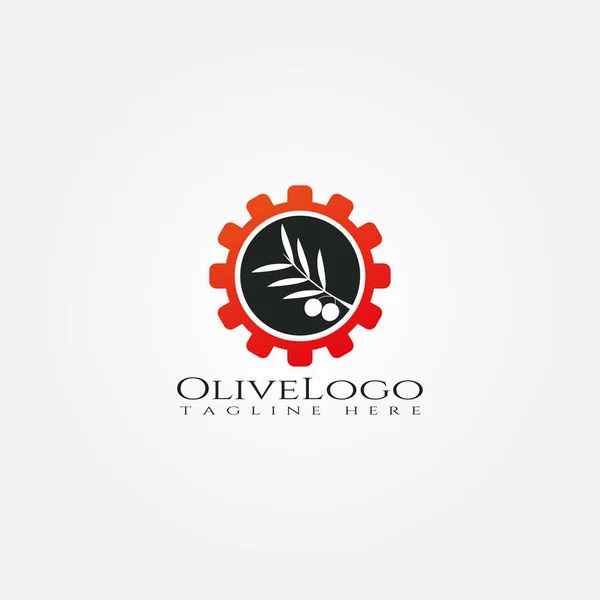 Modello Icona Olio Oliva Foglie Logo Creativo Vettoriale Logo Design — Vettoriale Stock
