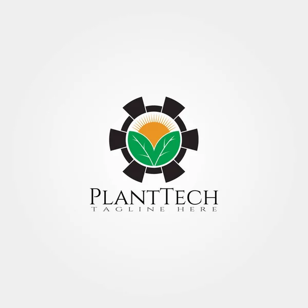 Szablon Ikony Technologii Plantacji Projekt Logo Wektora Kreatywnego Farma Symbol — Wektor stockowy