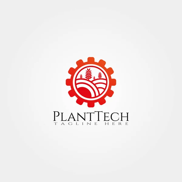 Szablon Ikony Technologii Plantacji Projekt Logo Wektora Kreatywnego Farma Symbol — Wektor stockowy