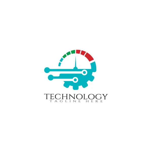 Πρότυπο Εικονίδιο Της Τεχνολογίας Δημιουργικό Σχεδιασμό Λογότυπο Διάνυσμα Ταχύτητα Έμβλημα — Διανυσματικό Αρχείο