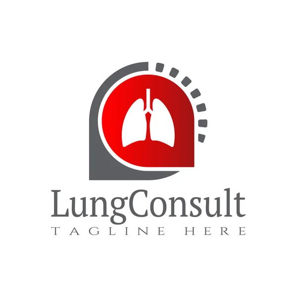 Lung Organ Health Care Logo Vector Design — Stock Vector