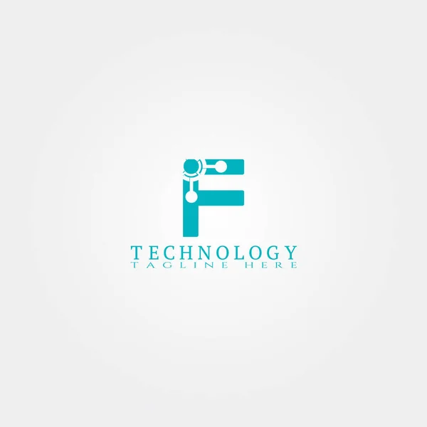 Modelo Ícone Tecnologia Com Letra Design Logotipo Vetor Criativo Emblema —  Vetores de Stock