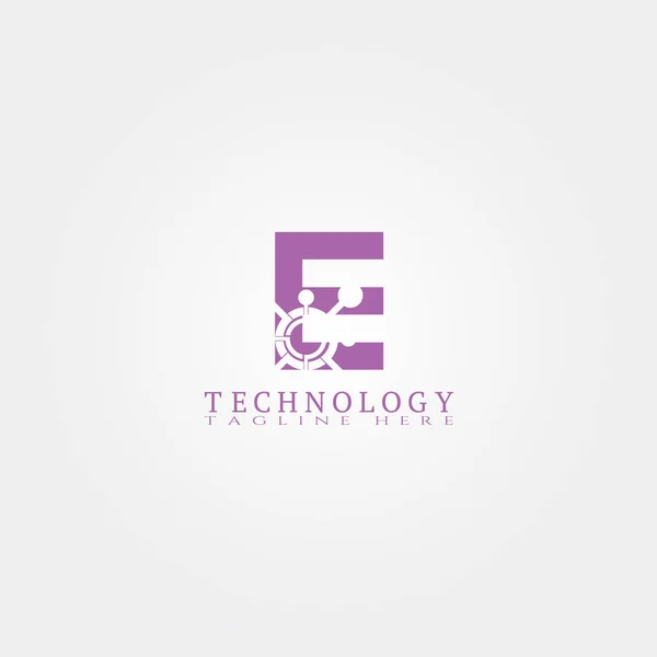 Шаблон Значка Технології Електронною Літерою Креативний Векторний Дизайн Логотипу Промислова — стоковий вектор