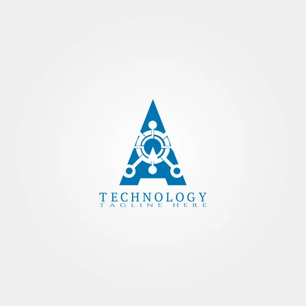 Tecnologia Modello Icona Creativo Vettoriale Logo Design Emblema Industriale Elemento — Vettoriale Stock