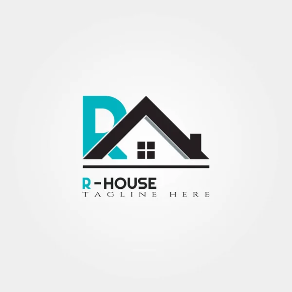 House icon template with R letter, home creative vector logo design, building and construction, illustration element